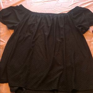 Over the shoulder black blouse